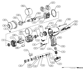 Diagram Diagram and Parts List for EB2125X  Ingersoll Rand Wrench